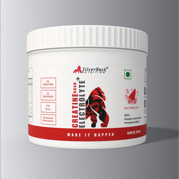 ilverback Nutrition Creatine Powder 150g | With Electrolytes, Fenugreek & Pumpkin Seed Extract | Faster Absorption, Muscle Strength & Recovery