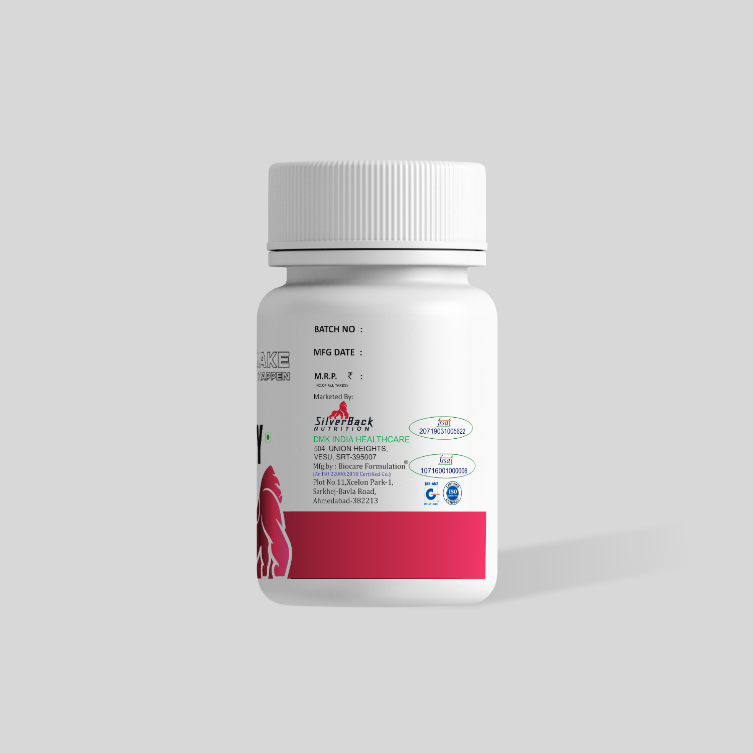 Cranberry extract D Mannose tablets back - SilverBack Nutrition