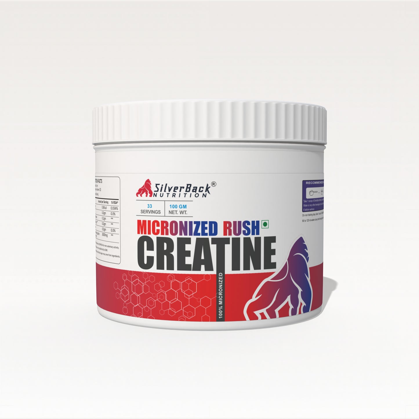 Micronized Creatine Rush 100 Gm (33 serv) unflavored