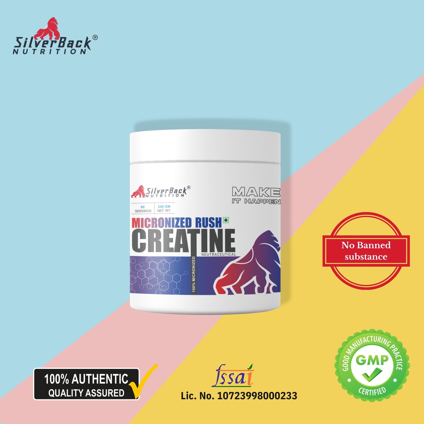 Micronized Creatine Rush 100 Gm (33 serv) unflavored