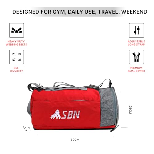 Silverback Gym Bag | Sports Duffle  Bag| With Separate Shoes Compartment