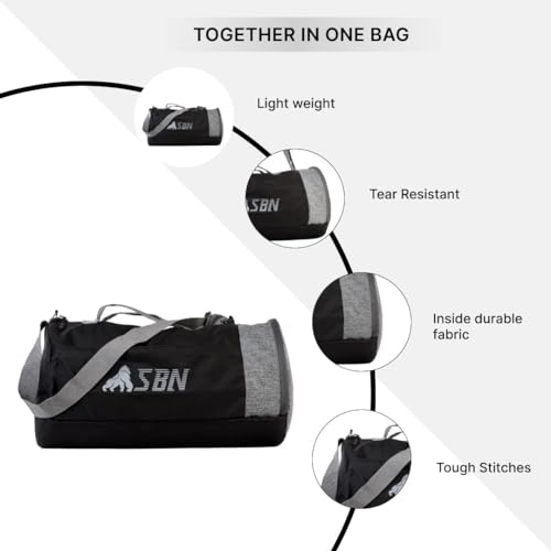 Silverback Gym Bag | Sports Duffle  Bag| With Separate Shoes Compartment
