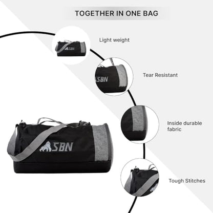 Silverback Gym Bag | Sports Duffle  Bag| With Separate Shoes Compartment