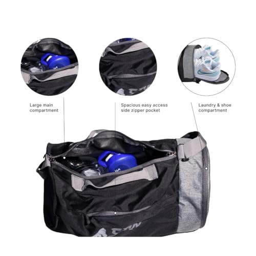 Silverback Gym Bag | Sports Duffle  Bag| With Separate Shoes Compartment