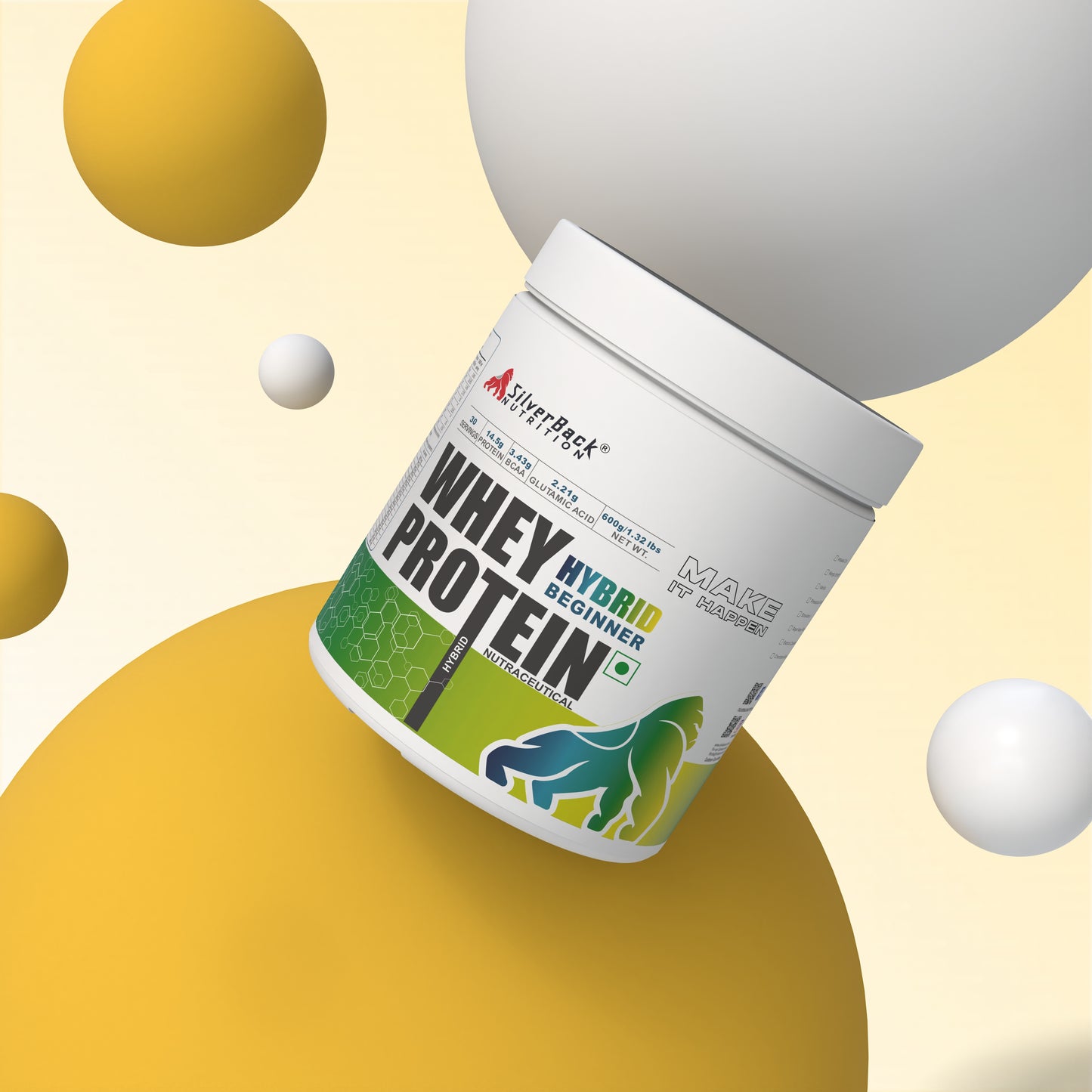 Beginner Whey Protein Hybrid 1.32 lbs | 14.5 G Protein per Scoop (30 servings) 1 Month Pack