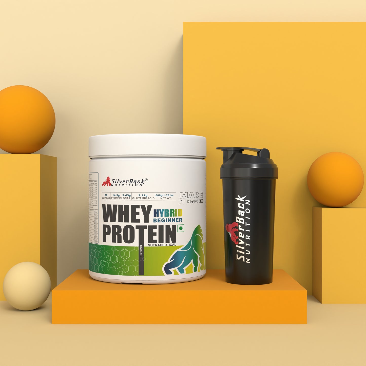 Beginner Whey Protein Hybrid 1.32 lbs | 14.5 G Protein per Scoop (30 servings) 1 Month Pack