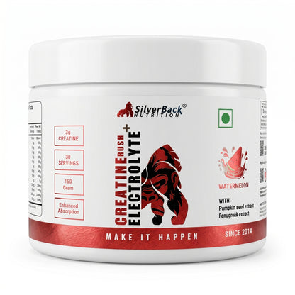 Silverback Nutrition Creatine Powder 150g | With Electrolytes, Fenugreek & Pumpkin Seed Extract | Faster Absorption, Muscle Strength & Recovery