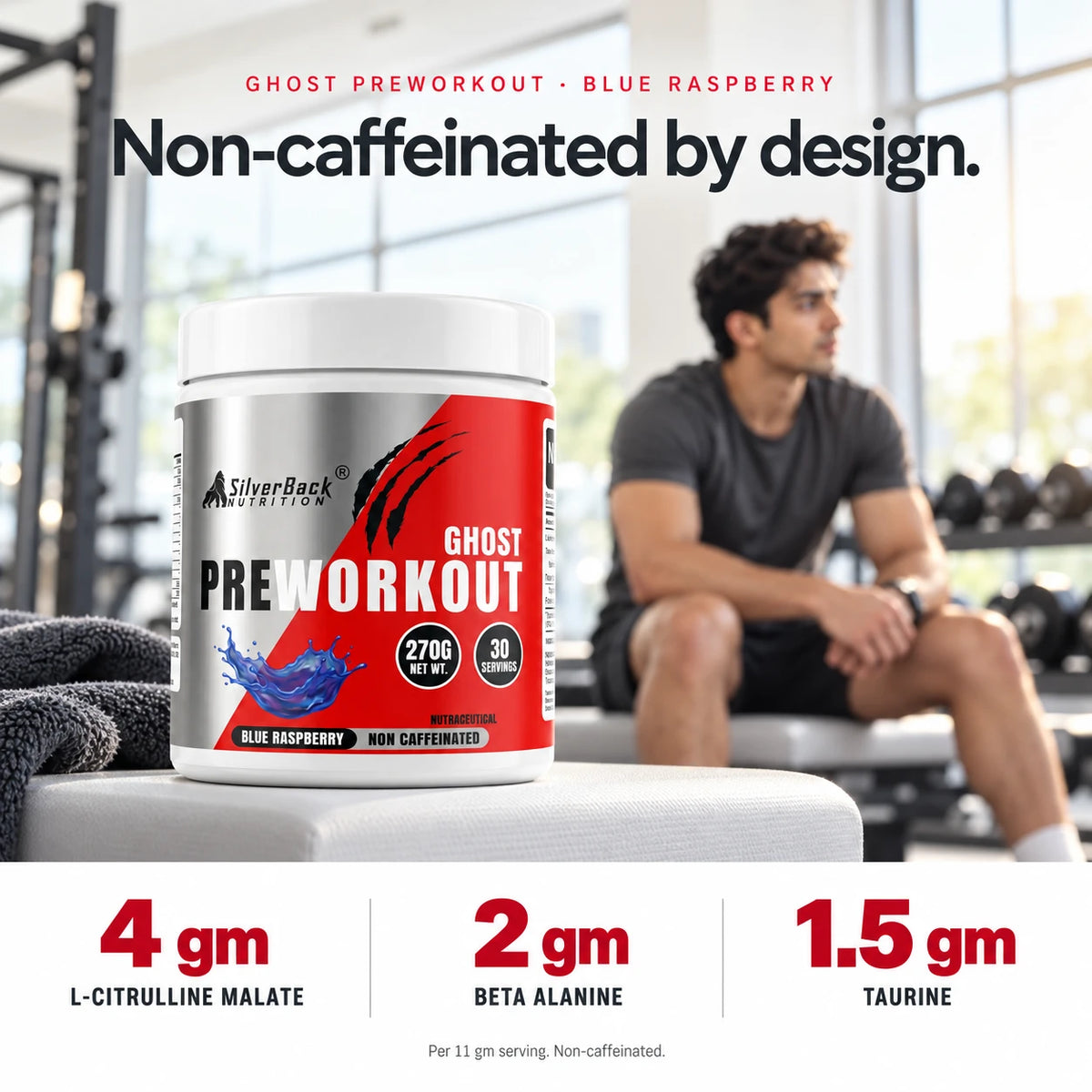Non-caffeinated Ghost pre workout by design