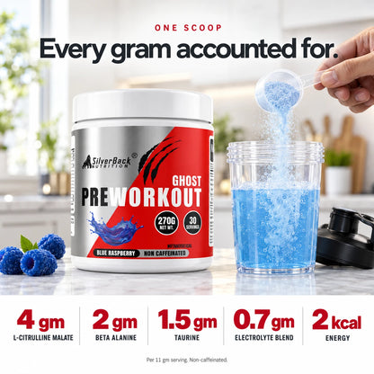 One scoop of Ghost pre workout powder