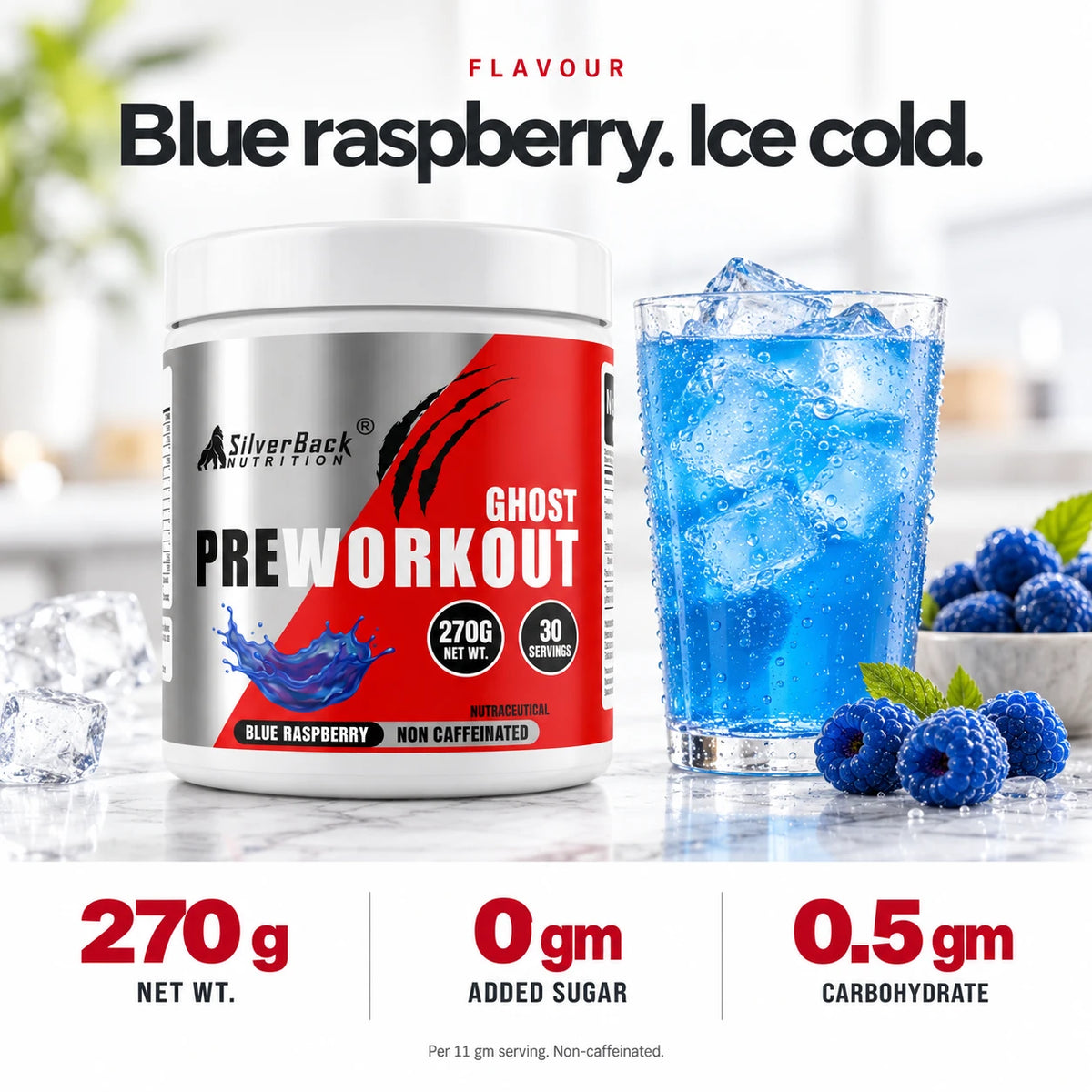 Ghost pre workout Blue Raspberry flavour