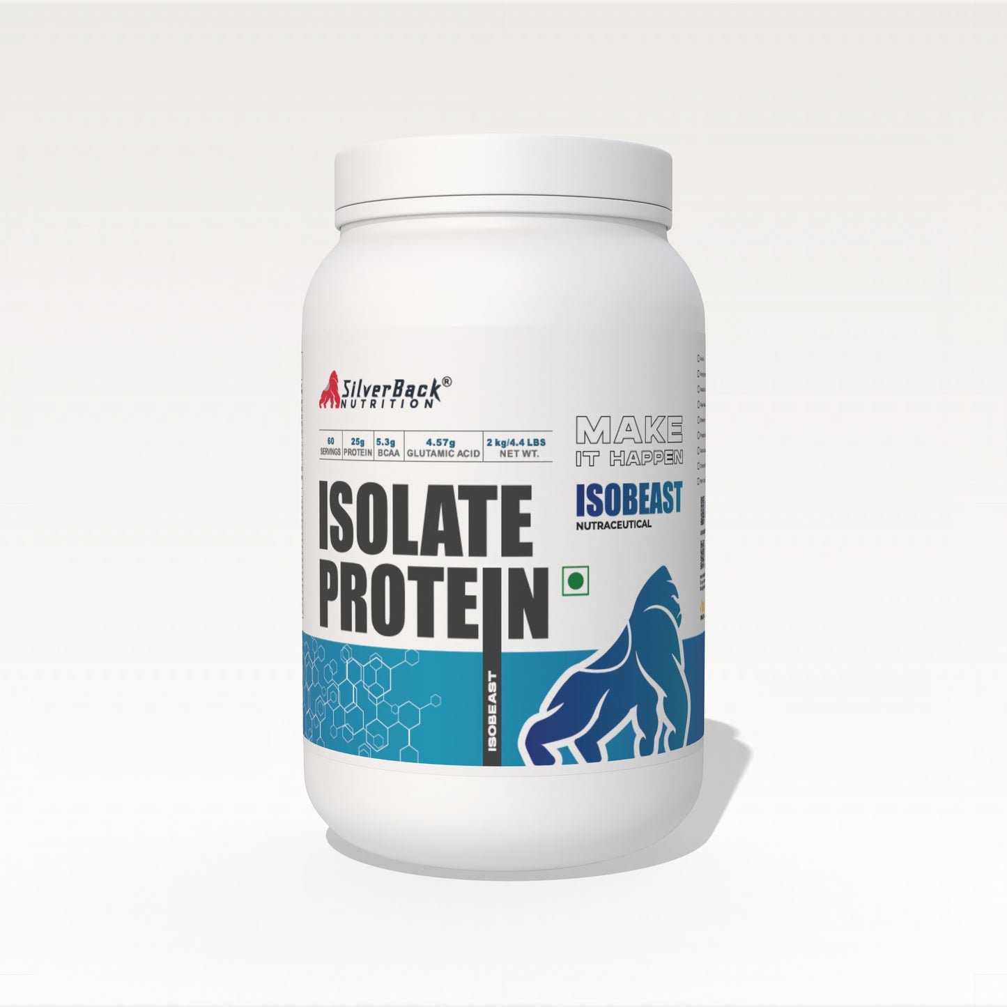 SilverBack Nutrition Whey Protein Isolate  24 G Protein | easy on Gut | No Added Sugar