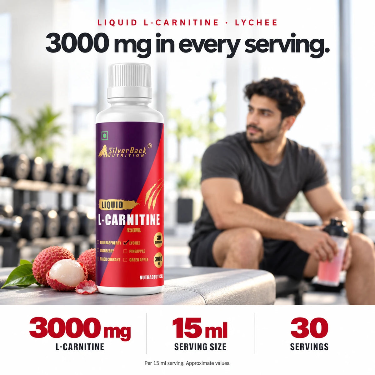 SilverBack Liquid L-Carnitine 3000 mg in every serving