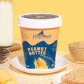 SilverBack Nutrition mango peanut butter, peanut cream in bowl, chia seed in bowl, mango slices, milk bottle