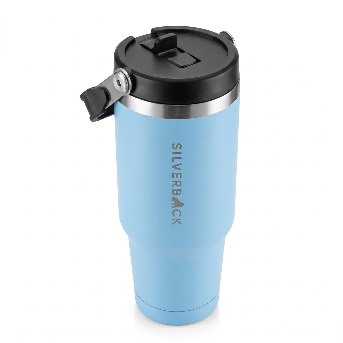 SilverBack 900 ml tumbler in Sky Blue, angled view