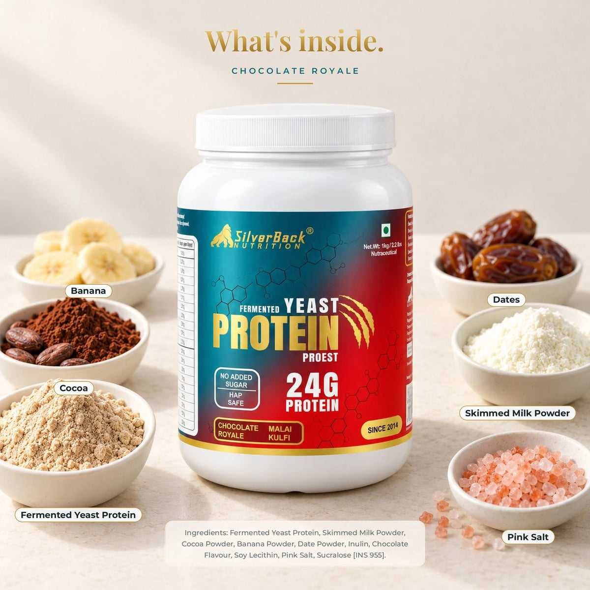 What is inside Fermented Yeast Protein, Chocolate Royale ingredients